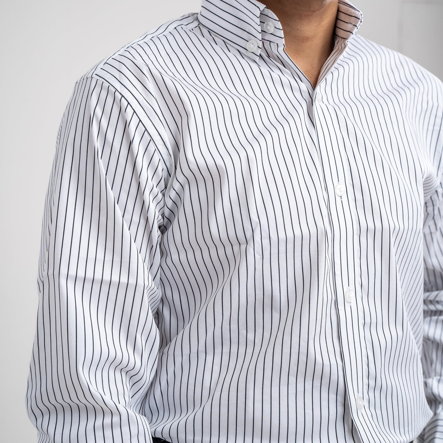 Obsidian Pinstripe Classic B&W Shirt