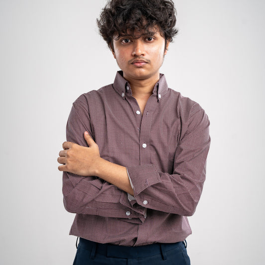 Obsidian Boxstripe Classic Maroon Shirt
