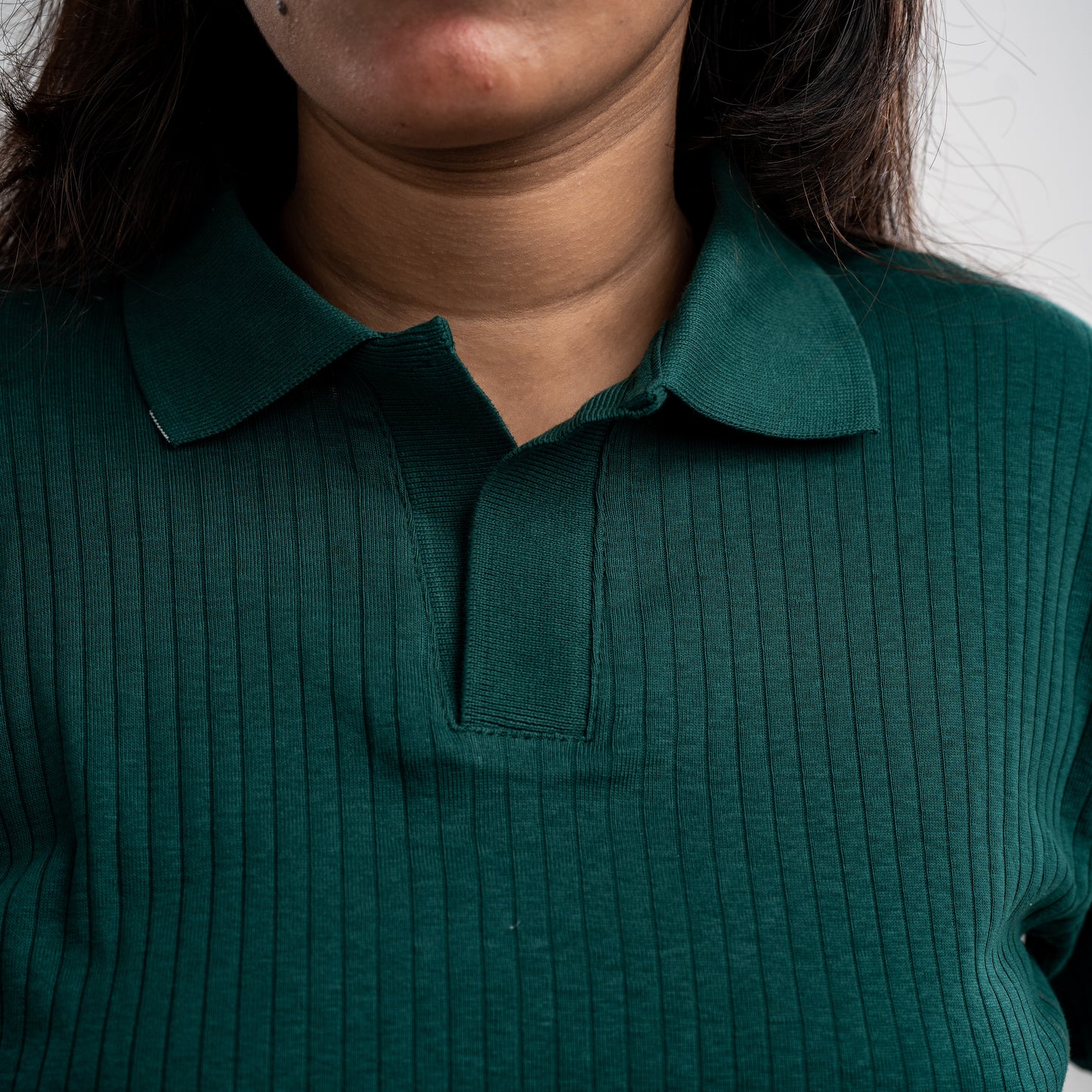 The "Veridian" Ribbed Knit Polo