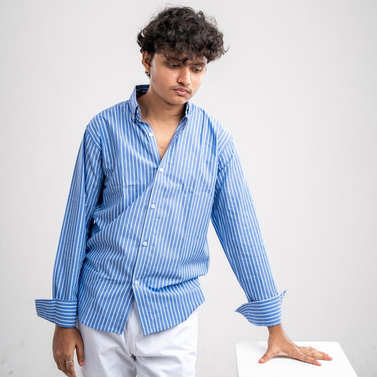Obsidian Pinstripe Classic Blue Shirt