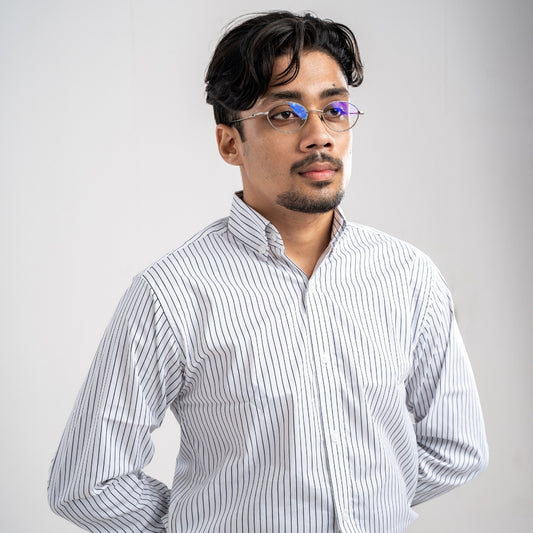 Obsidian Pinstripe Classic B&W Shirt