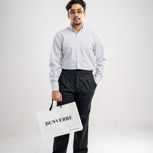 Obsidian Pinstripe Classic B&W Shirt