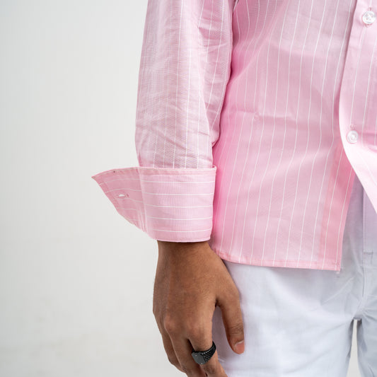 Obsidian Pinstripe Classic Pink Shirt