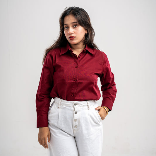 Maroon Aura Tailored Shirt