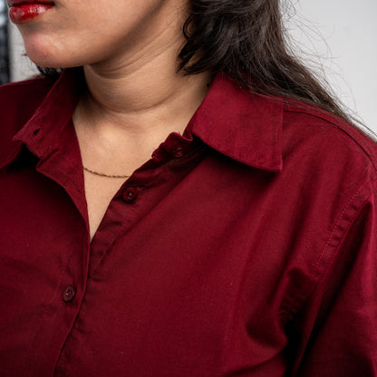 Maroon Aura Tailored Shirt