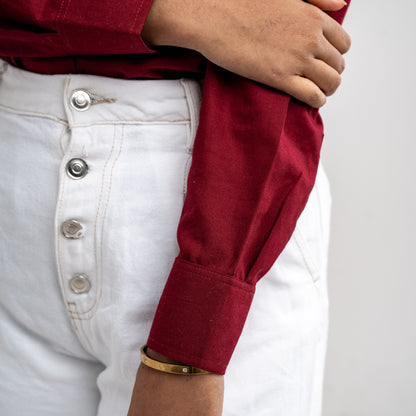 Maroon Aura Tailored Shirt