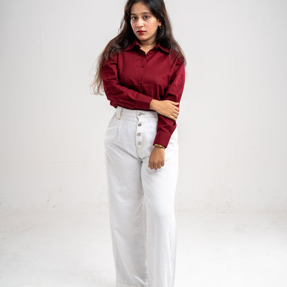 Maroon Aura Tailored Shirt