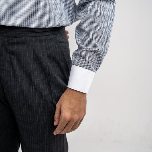 Premium White Collar Cuff Formal Shirt Ash