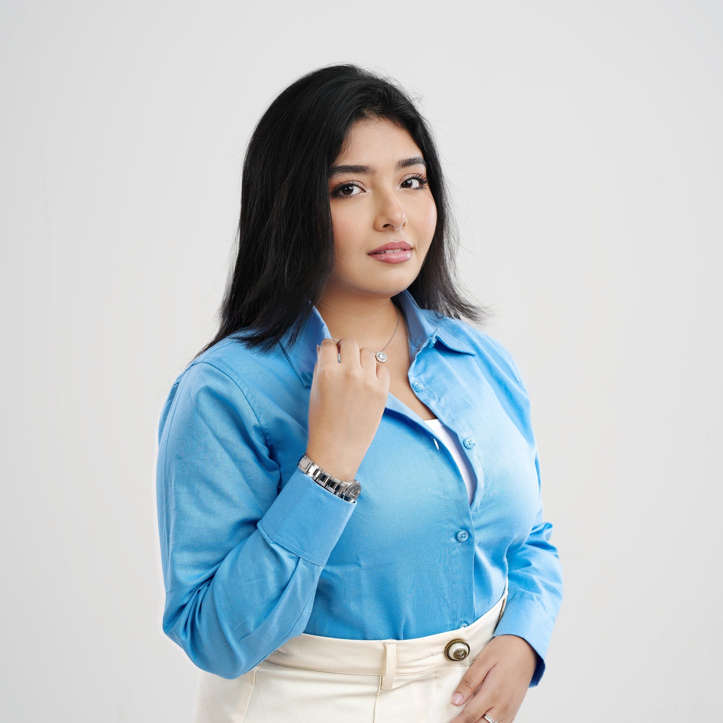 Azure Pinstripe Classic Shirt