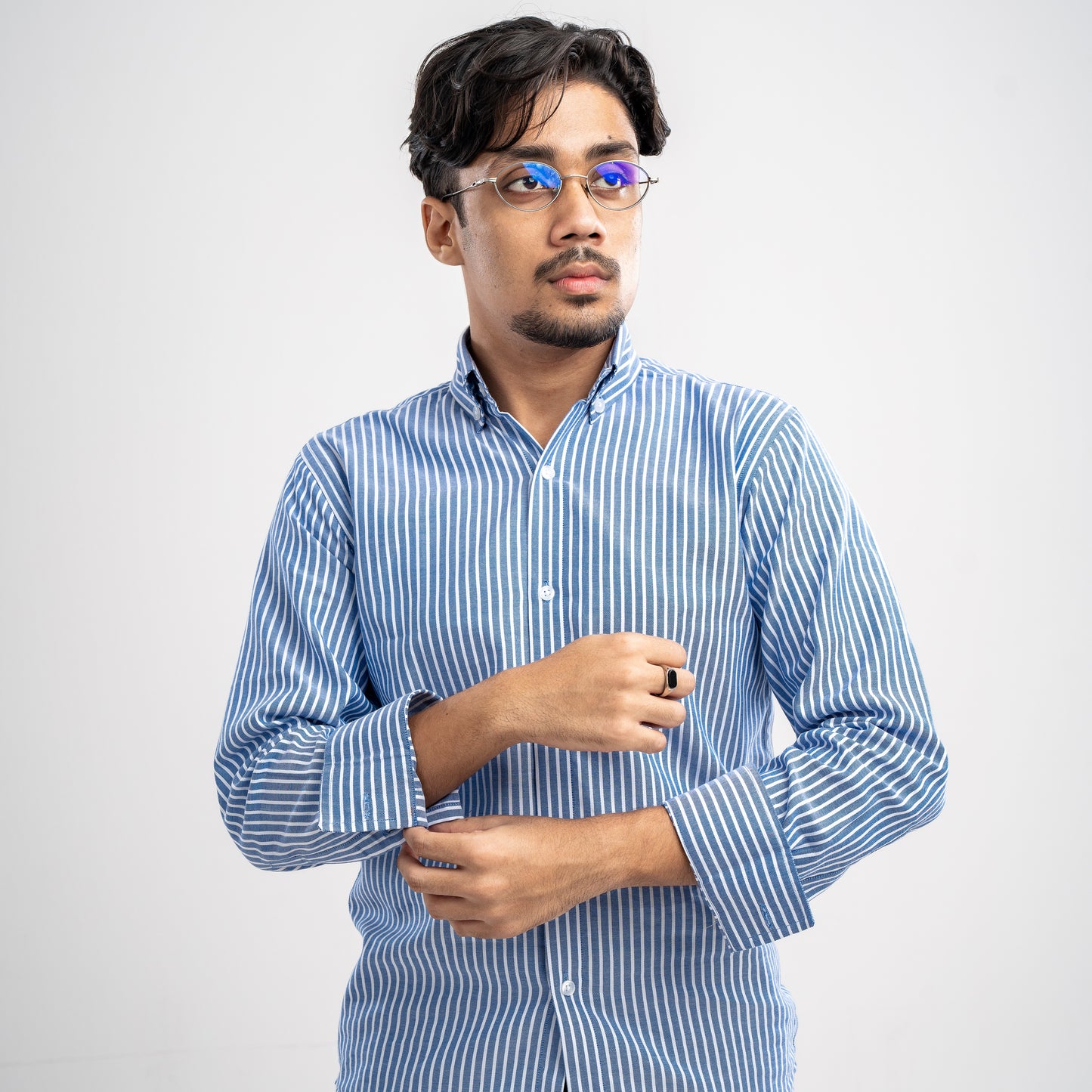 Obsidian Pinstripe Classic Blue Shirt