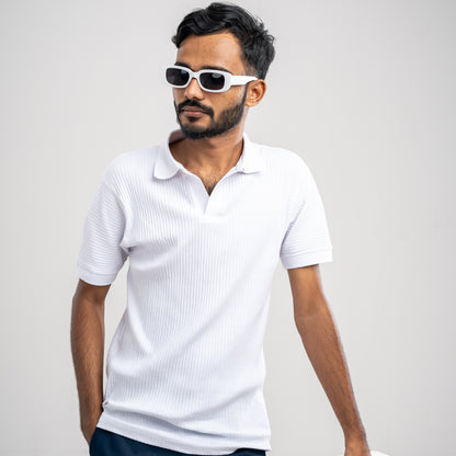 The "Apex" Textured Piqué Polo