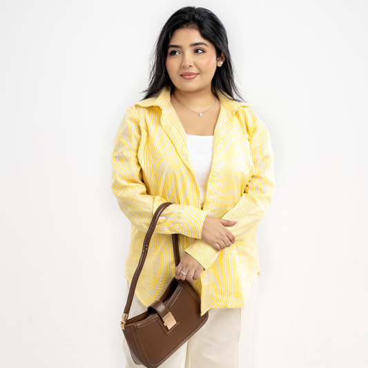 Citrus Haze Pinstripe Overshirt
